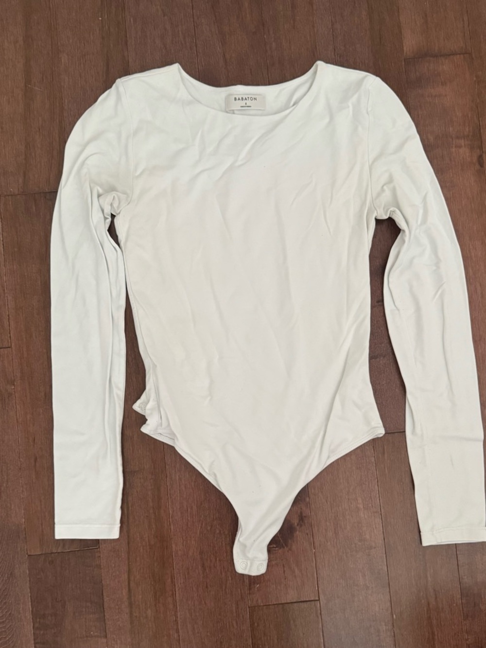 Babaton Cream Long Sleeve Crew Bodysuit